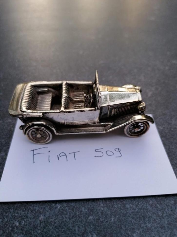 Fiat 509 zilveren miniatuur, Auto diversen, Overige Auto diversen, Ophalen of Verzenden