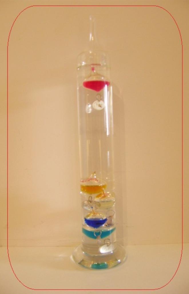 VINTAGE 60' : Kamerthermometer in glas met 5 bubbels 18>26C, Huis en Inrichting, Woonaccessoires | Thermometers, Nieuw, Binnenthermometer