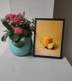 Cadre déco design citron texte modifiable sur demande, Ophalen, Zo goed als nieuw, Zwart