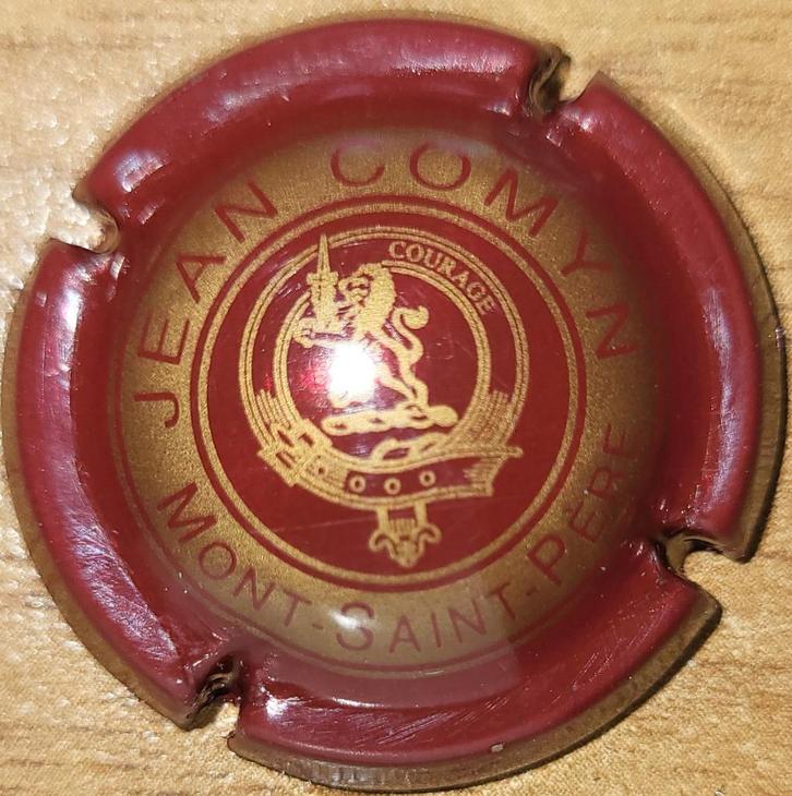 Champagnecapsule Jean COMYN bordeauxrood & goud nr 03, Verzamelen, Wijnen, Nieuw, Champagne, Frankrijk, Ophalen of Verzenden