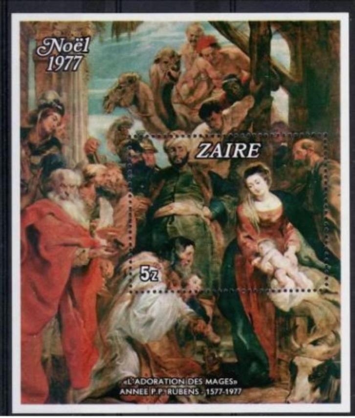 ZAIRE 1977 OBP BL 24** MNH KERSTMIS RUBENSJAAR, Postzegels en Munten, Postzegels | Afrika, Postfris, Verzenden