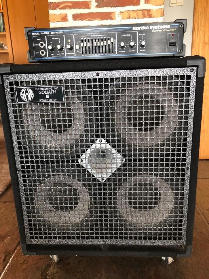 Bas/gitaar versterker en luidspreker combinatie, Muziek en Instrumenten, Versterkers | Bas en Gitaar, Gebruikt, Basgitaar, 100 watt of meer