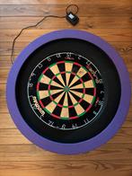 Dartsbord met verlichting en mat, Sport en Fitness, Darts, Ophalen, Zo goed als nieuw