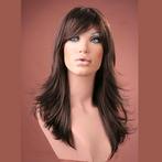 Pruik lang haar razor-cut model Hannah kleur chocolate, Envoi, Neuf