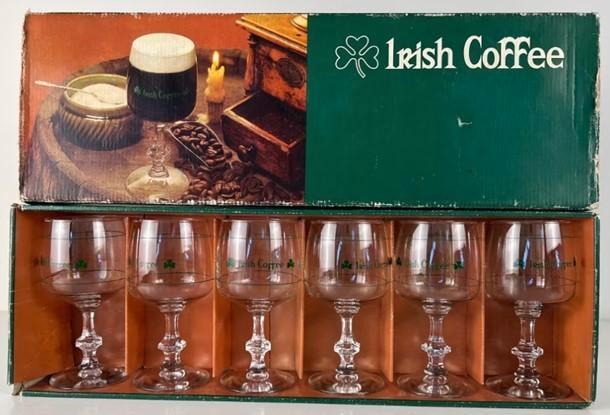 6 Irish Coffee glazen in originele doos 1970, Collections, Verres & Petits Verres, Neuf, Enlèvement