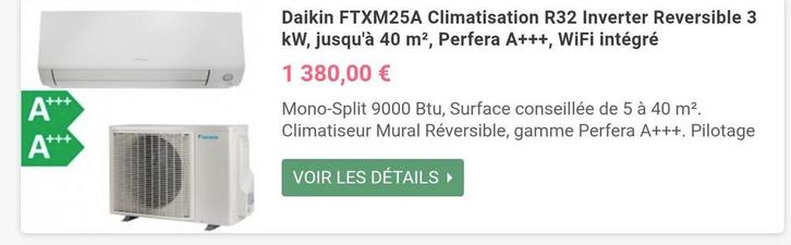 Climatisation Daikin, Electroménager, Climatiseurs, Neuf, Climatisation murale, Moins de 60 m³, Refroidissement et Déshumidification