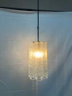 Vintage hanglamp of kroonluchter met ijsglas Doria Leuchten, Ophalen of Verzenden, Gebruikt, Glas