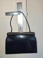 Retro zwart lakleren tas vintage, Handtassen en Accessoires, Tassen | Damestassen, Ophalen of Verzenden, Zo goed als nieuw, Zwart