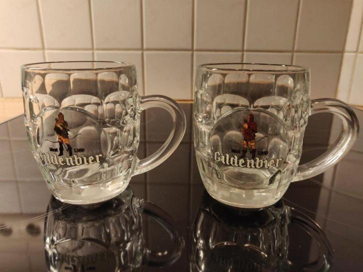 Set van 2 glazen Gildenbier Diest, Verzamelen, Glas en Drinkglazen, Gebruikt, Bierglas, Ophalen