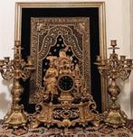 Schouwgarnituur Klok met 2 kandelaars, Antiek en Kunst, Ophalen