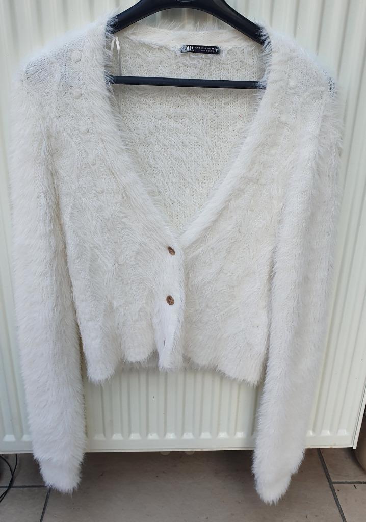 Witte gilet/jasje/vest van Zara maat S, Kleding | Dames, Truien en Vesten, Zo goed als nieuw, Maat 36 (S), Wit, Ophalen of Verzenden
