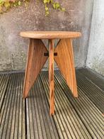 Tabouret Solvay kruk in de stijl van Jean Prouvé, Huis en Inrichting, Ophalen of Verzenden, Nieuw, Hout