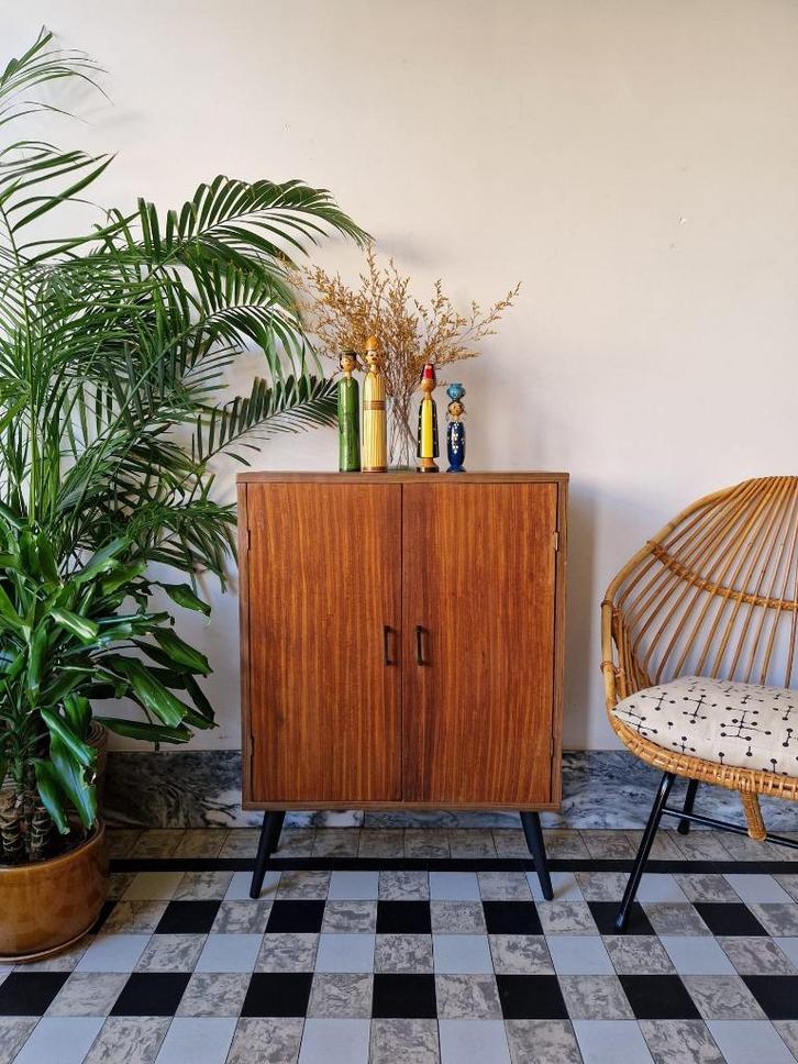 Vintage midcentury boekenkastje | kastje | retro, Huis en Inrichting, Overige Huis en Inrichting, Gebruikt, Ophalen