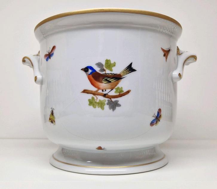 Herend Hongarije Rothschild single bird decor cachepot., Antiek en Kunst, Antiek | Porselein, Ophalen of Verzenden
