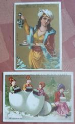 2 NICE VINTAGE LITHOCHROMOs DORÉs: COMTOIRS VAXELAIRE-COLIN/, Verzenden, Klederdracht, Zo goed als nieuw, Voor 1940