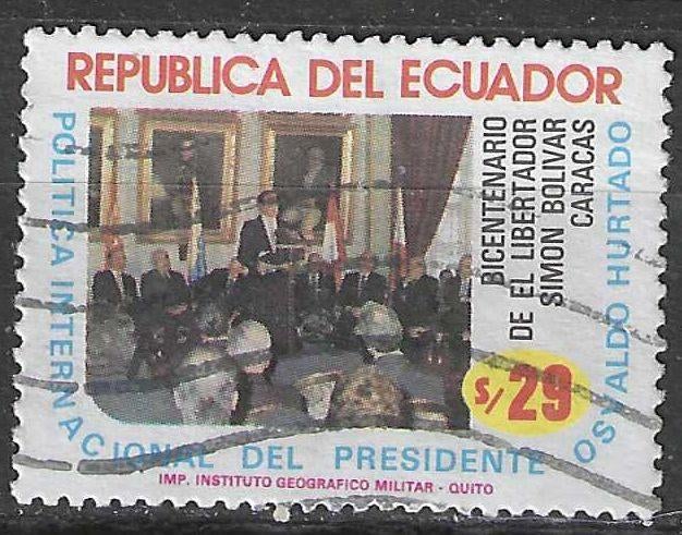 Ecuador 1984 - Yvert 1045 - President Osvaldo Hurtatdo (ST), Postzegels en Munten, Postzegels | Amerika, Gestempeld, Verzenden