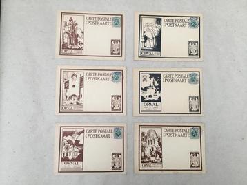Lot van 6 postkaarten Orval gestempeld 1928 beschikbaar voor biedingen