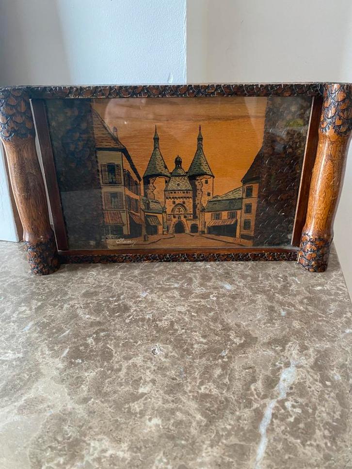 Plateau vintage en bois  Bolli- Bollinger, Antiquités & Art, Antiquités | Plateaux, Enlèvement ou Envoi