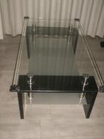 Salontafel zwart met glas, Huis en Inrichting, Tafels | Salontafels, Ophalen, 50 tot 100 cm, 100 tot 150 cm, Minder dan 50 cm