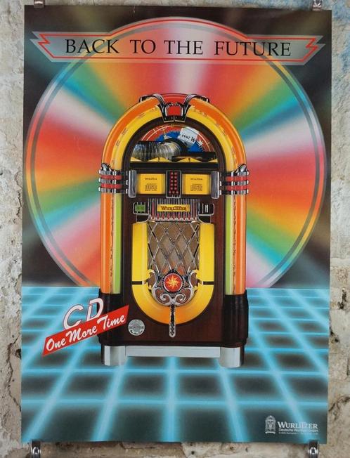 1980 Wurlizter Jukebox Poster affiche rétro vintage Back to, Verzamelen, Automaten | Jukeboxen, Gebruikt, Wurlitzer, Ophalen of Verzenden