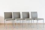 4 stoelen Walter Knoll - model Jason lite - grijs leder, Huis en Inrichting, Nieuw, Grijs, Vier, Metaal