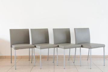 4 stoelen Walter Knoll - model Jason lite - grijs leder