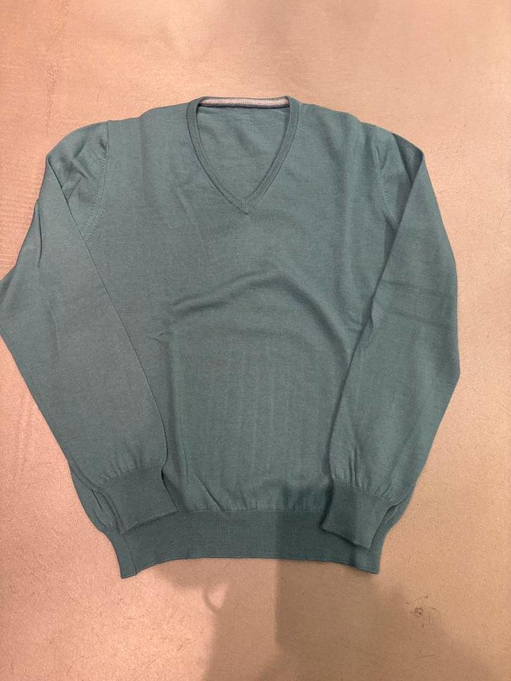 V- hals pull 100% wol Maat 52/L, Kleding | Heren, Truien en Vesten, Nieuw, Maat 52/54 (L), Groen, Ophalen of Verzenden