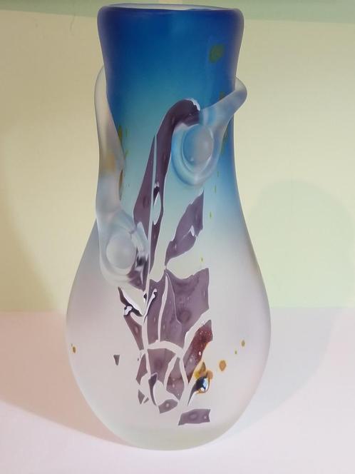 Vase en cristal signé Louis Leloup, 1997, Antiek en Kunst, Antiek | Glaswerk en Kristal, Ophalen of Verzenden