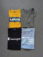 Pakket van 4 t-shirts (Tommy Hilfiger, J&J, Levi's, Champ.), Enlèvement ou Envoi, Comme neuf