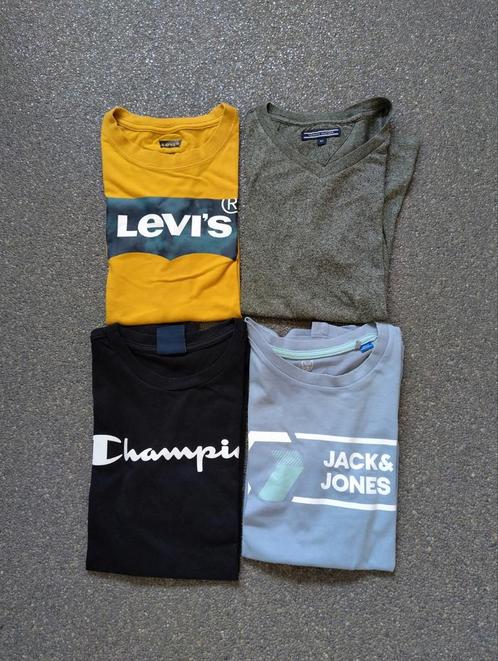 Pakket van 4 t-shirts (Tommy Hilfiger, J&J, Levi's, Champ.), Enfants & Bébés, Vêtements enfant | Taille 152, Comme neuf, Enlèvement ou Envoi