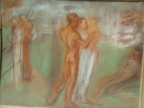 CONSTANT MONTALD °1862-1944 gesigneerde pastel studie étude, Antiek en Kunst, Kunst | Schilderijen | Modern, Ophalen of Verzenden