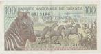 Rwanda 100 francs 1978, Los biljet, Ophalen of Verzenden, Overige landen