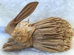 Vintage paashaas. Hout- gedroogd zeegras, Diversen, Pasen, Ophalen of Verzenden