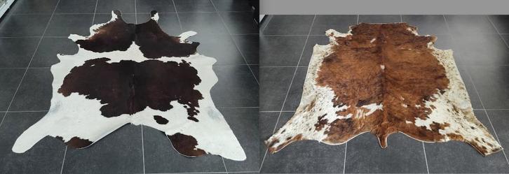 2 grote koeienhuiden, Maison & Meubles, Ameublement | Tapis & Moquettes, Utilisé, Blanc, Brun, Noir, Enlèvement