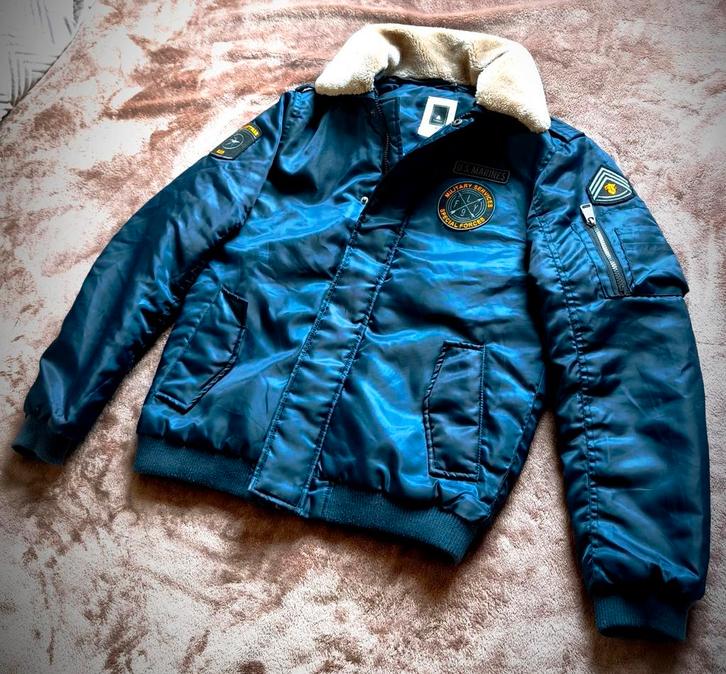 FIREFLY „US MARINES” bomberjack: M - Marineblauw - afneembar, Kleding | Heren, Jassen | Winter, Zo goed als nieuw, Blauw, Ophalen of Verzenden
