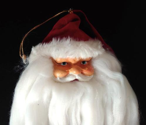 Kerstman met lange witte baard - mét lintje voor decoratie, Diversen, Kerst, Zo goed als nieuw, Ophalen of Verzenden