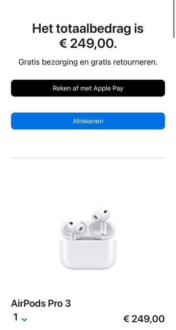 Apple airpods pro 3 nieuw in doos origineel apple product beschikbaar voor biedingen