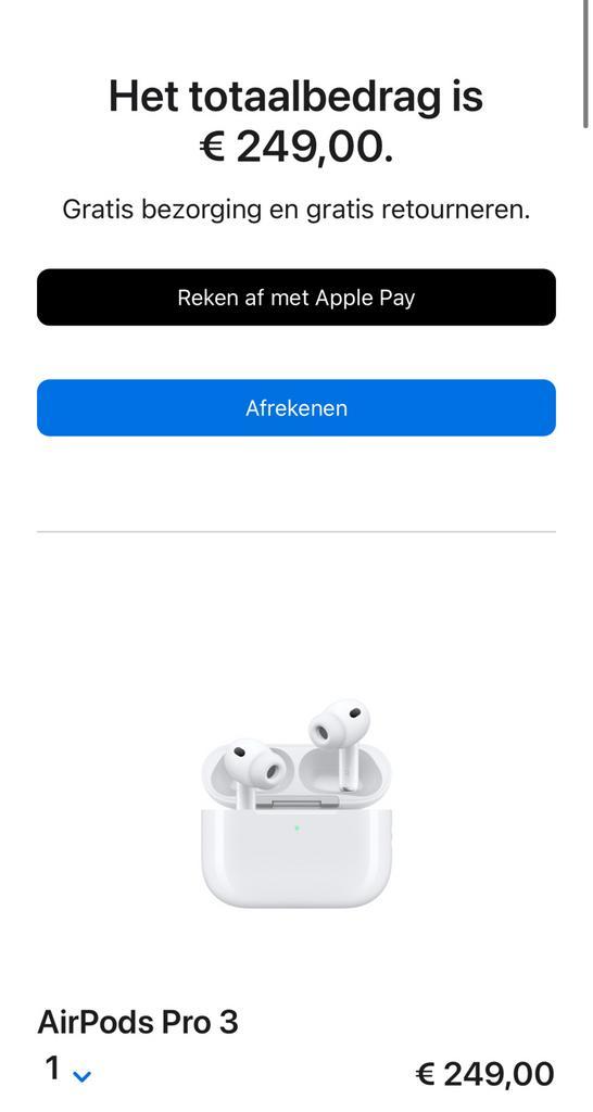 Apple airpods pro 3 nieuw in doos origineel apple product, Telecommunicatie, Mobiele telefoons | Oordopjes, Nieuw, In gehoorgang (in-ear)