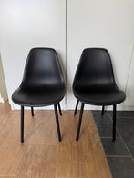 2 kinderstoelen zwart met metalen onderstel., Ophalen, Zo goed als nieuw