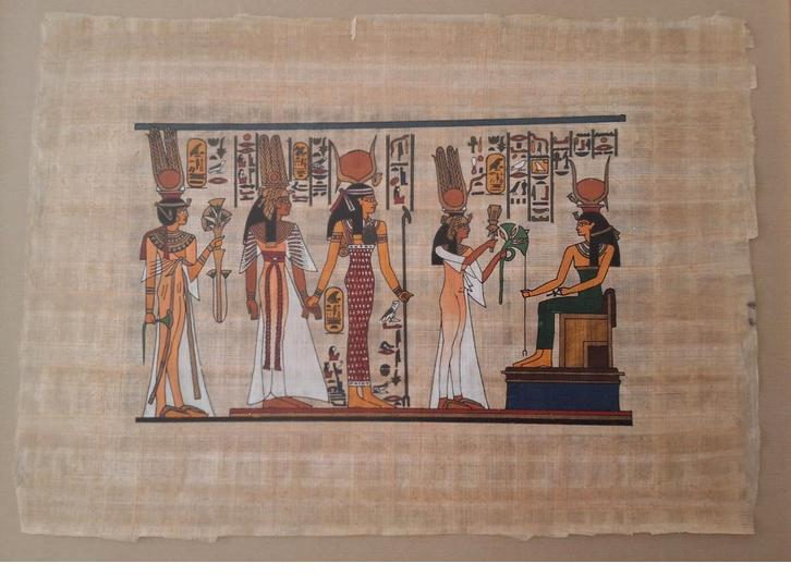 Egyptische papyrus in lijst, Maison & Meubles, Accessoires pour la Maison | Peintures, Dessins & Photos, Comme neuf, Autres types