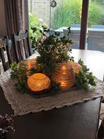 Eetkamertafel massief kerselaar en 6 rieten stoelen, Ophalen, 200 cm of meer, 50 tot 100 cm, Zo goed als nieuw