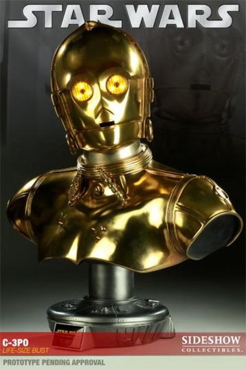 Sideshow en forme de buste grandeur nature Star Wars C-3PO s, Enlèvement, Comme neuf, Statue ou Buste
