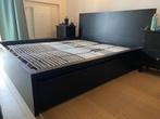 bed met lattenbodem, Huis en Inrichting, Slaapkamer | Bedden, Ophalen, Zwart, Tweepersoons, Zo goed als nieuw