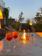 Stijlvolle  vuurtafel – Staal & Marmer–Easyfires gasbrander., Tuin en Terras, Vuurtafels, Ophalen, Zo goed als nieuw