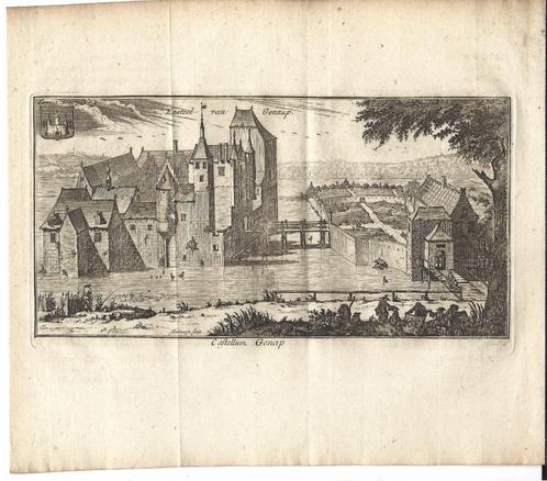1770 - château de Genappe, Antiquités & Art, Art | Eaux-fortes & Gravures, Envoi