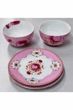 Pip Studio Pink "Ribbon Rose" 2 kom 2 schaal + schotel bord, Ophalen of Verzenden, Nieuw, Kom(men)
