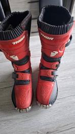 Bottes moto cross THOR rouge pointure 36, Seconde main, Bottes, Enlèvement, Voir photo
