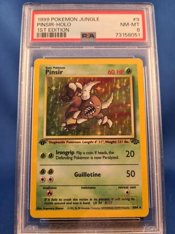 Pinsir 9/64 - Jungle (1st edition) (PSA 8) beschikbaar voor biedingen