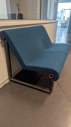 2 zit, blauw, metalen frame zwart, Ophalen, Gebruikt