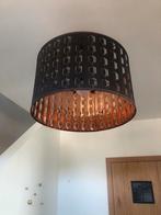 Plafondarmatuur zwart / koper - dia. 60 x h 35 cm, Ophalen, 25 tot 50 cm, Zwart, Rond
